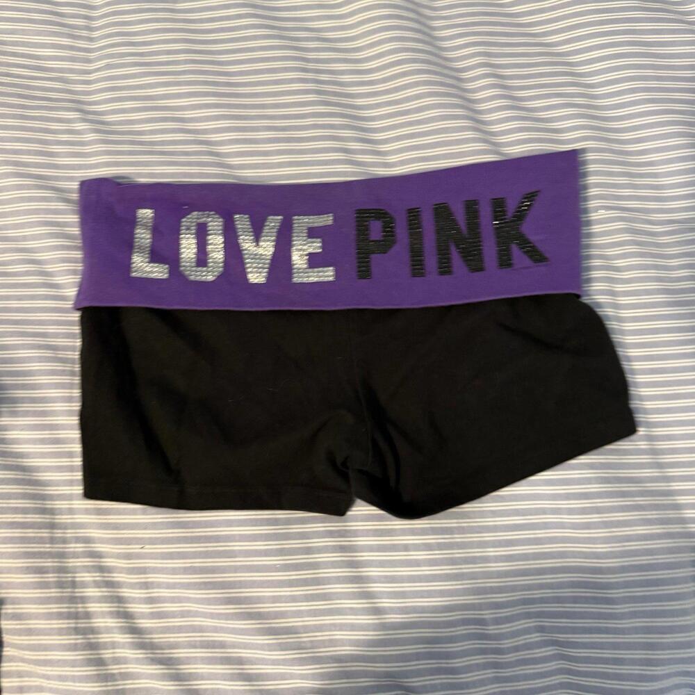 Y2K PINK Victoria Secret Bling YOGA SHORTIE SHORTS
